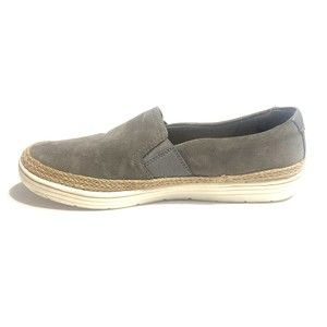Clarks Marie Sail Gray Suede Espadrille Slip On Loafers Shoes Womens Size 9